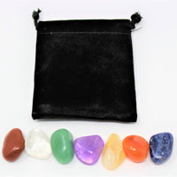 7 Chakra Tumbled Stones & Carry Pouch (Crystal Balancing Set, Crystal Healing)