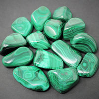 5 MEDIUM Malachite Tumbled Stone (Crystal Healing Reiki Gemstone Metaphysical)