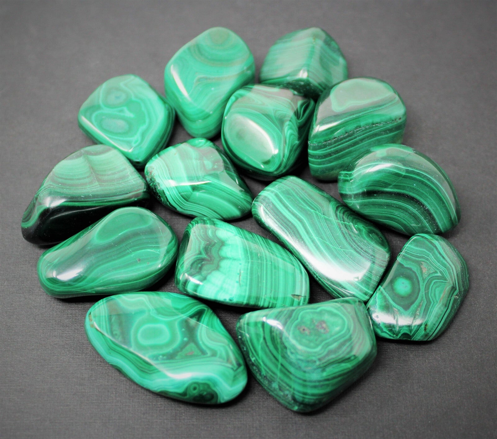 5 MEDIUM Malachite Tumbled Stone (Crystal Healing Reiki Gemstone Metaphysical)