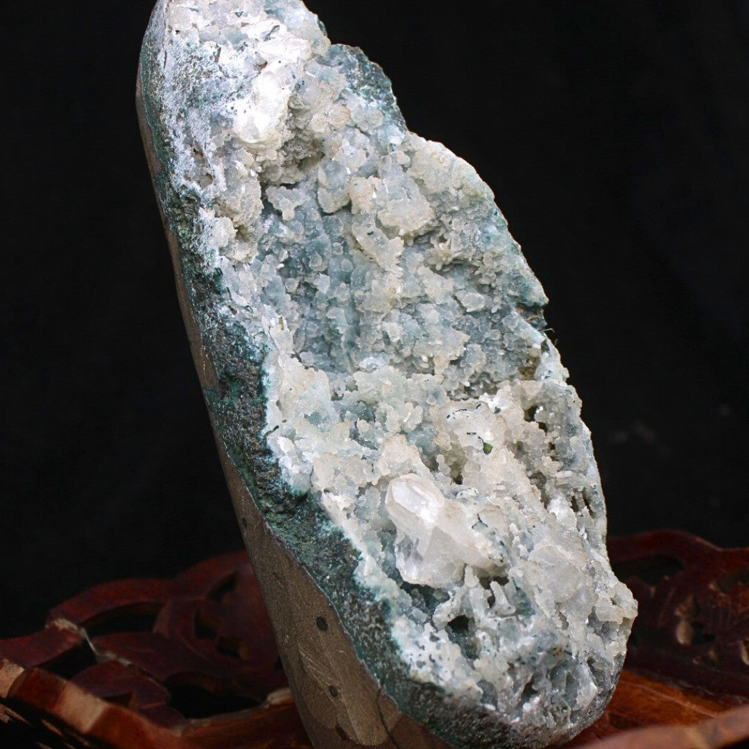 Natural Chalcedony Geode Cluster 1.2kg | 18x8 cm | Healing Crystal for Calm