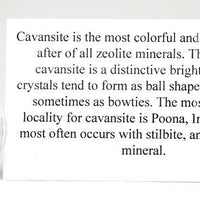 CAVANSITE STILBITE Specimen Blue Crystal Cluster Mineral INDIA w/ ID card