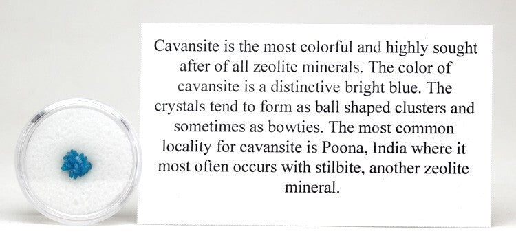 CAVANSITE STILBITE Specimen Blue Crystal Cluster Mineral INDIA w/ ID card