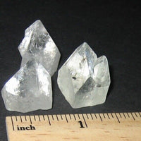 3 SMALL NATURAL 0.55"–0.6" APOPHYLLITE CRYSTAL PYRAMID POINT TIPS INDIA 20.9g