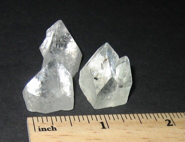 3 SMALL NATURAL 0.55"–0.6" APOPHYLLITE CRYSTAL PYRAMID POINT TIPS INDIA 20.9g