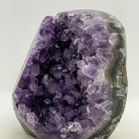 Finely Polished Uruguay Deep Purple Amethyst Cluster Crystal Geode, Pick a Size