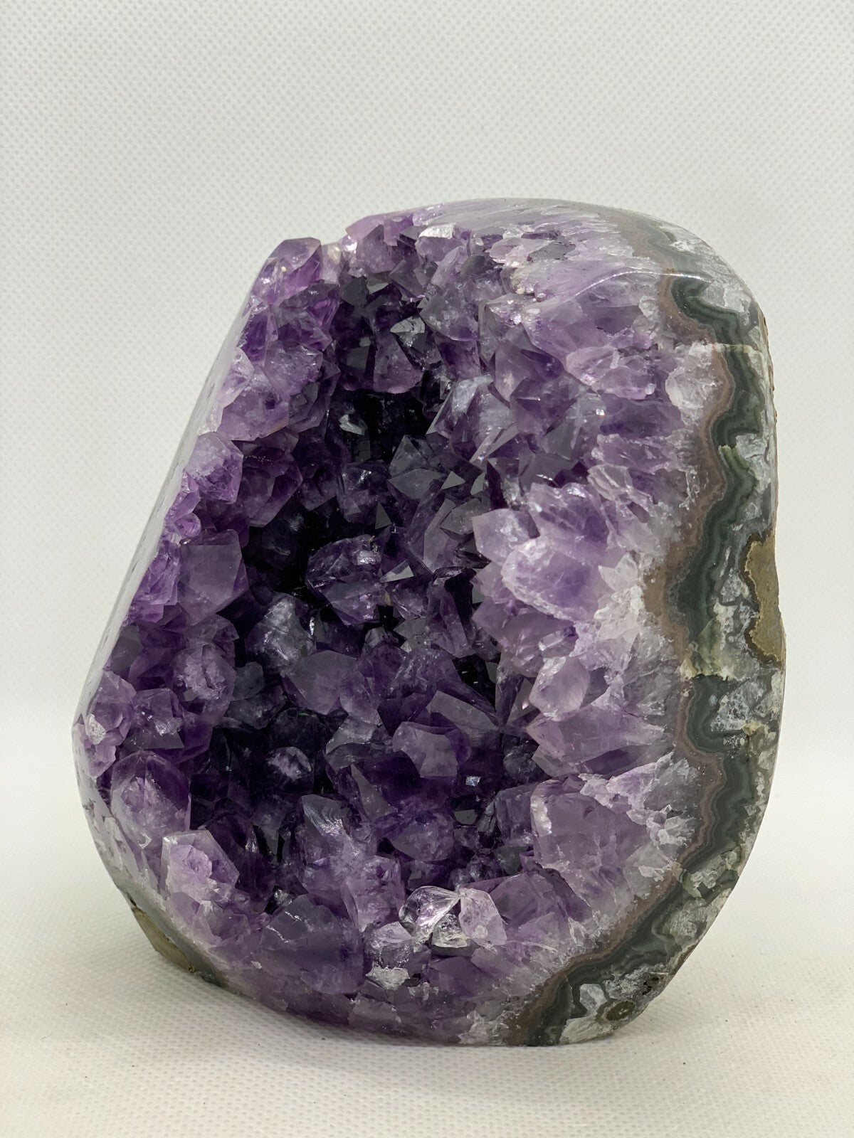 Finely Polished Uruguay Deep Purple Amethyst Cluster Crystal Geode, Pick a Size