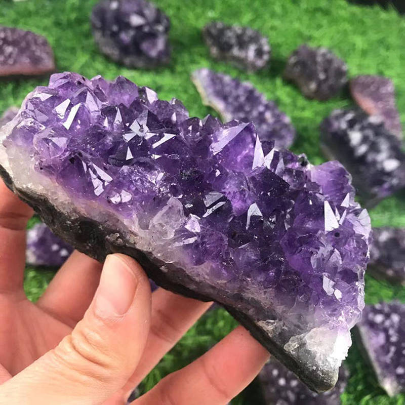 Large Natural Amethyst Cluster Quartz Crystal Druzy Geode Healing Stone Specimen