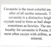 CAVANSITE STILBITE Specimen Blue Crystal Cluster Mineral INDIA w/ ID card