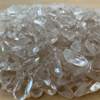 Clear Quartz Semi Tumbled Gemstone Mini Chips 5 - 10 mm, Wholesale Bulk Lot