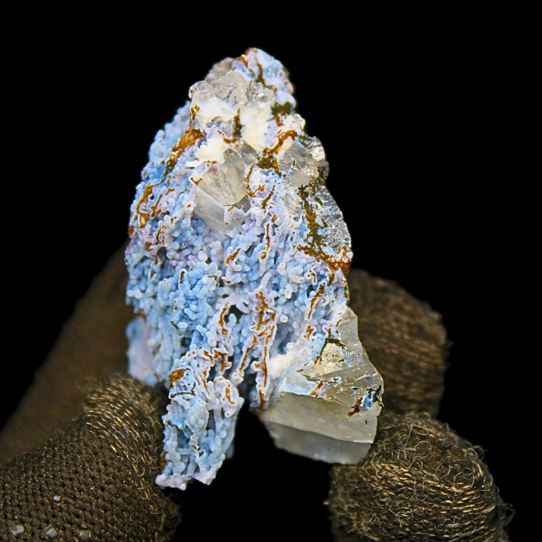 Rare 20g Rainbow Calcite & Blue Chalcedony Specimen Crystal India