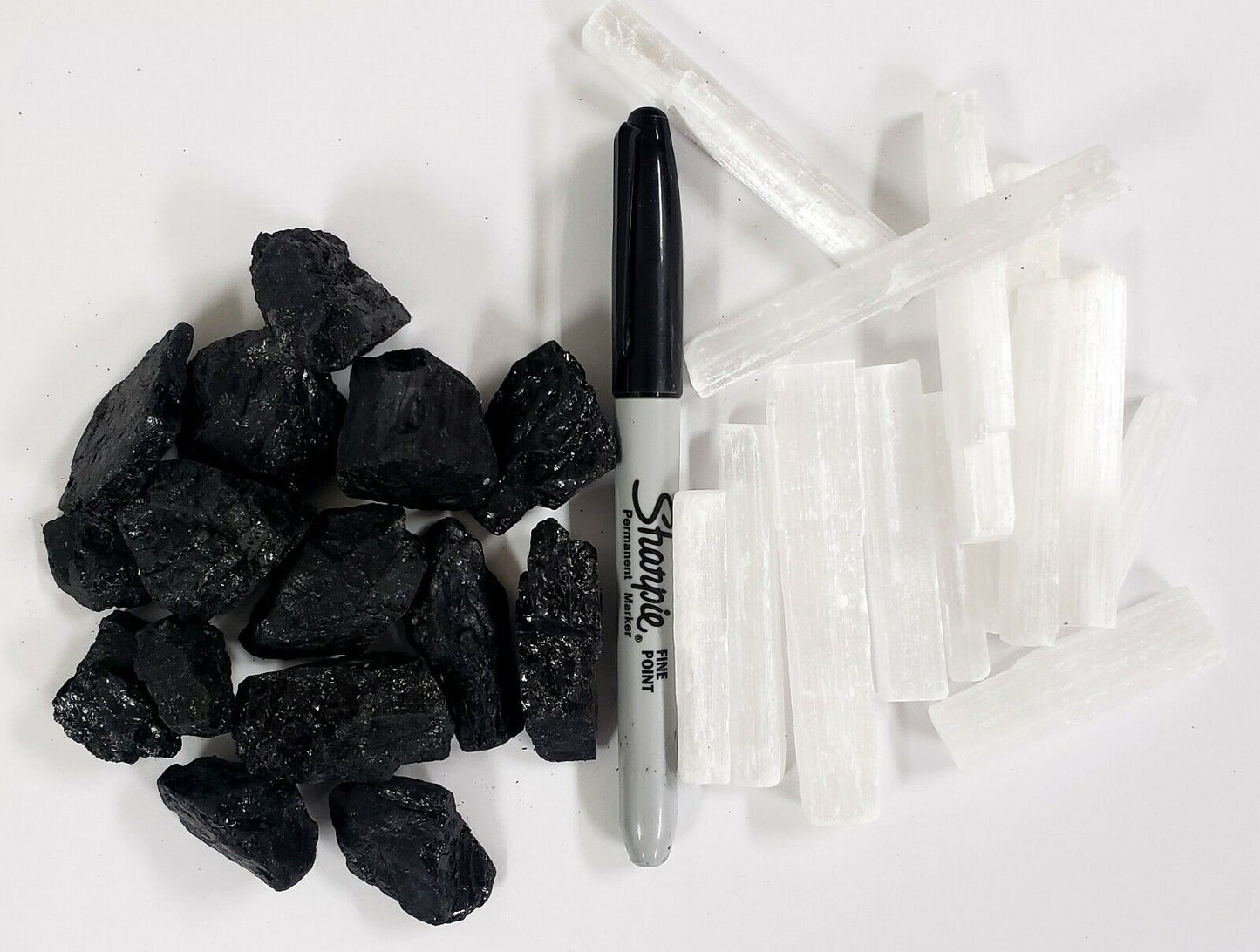 Black Tourmaline & Selenite Sticks Bulk - Combo Bulk Crystals - Natural Stones