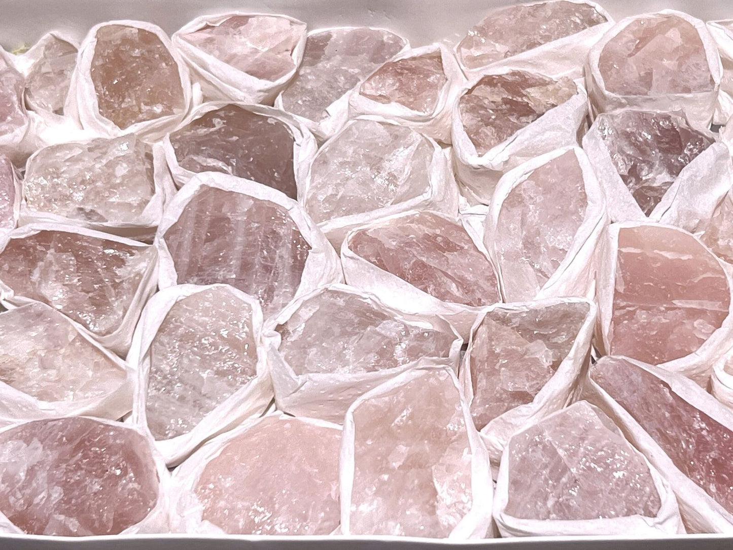 Pink Rose Quartz Rough Crystal (Avg 7 LBs) Large Box Flat Bulk Wholesale Lot Raw