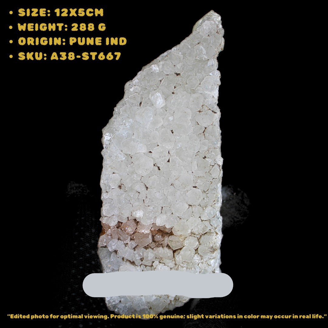 Natural Apophyllite Healing Cluster 288g 12x5cm Raw Zeolite Crystal India