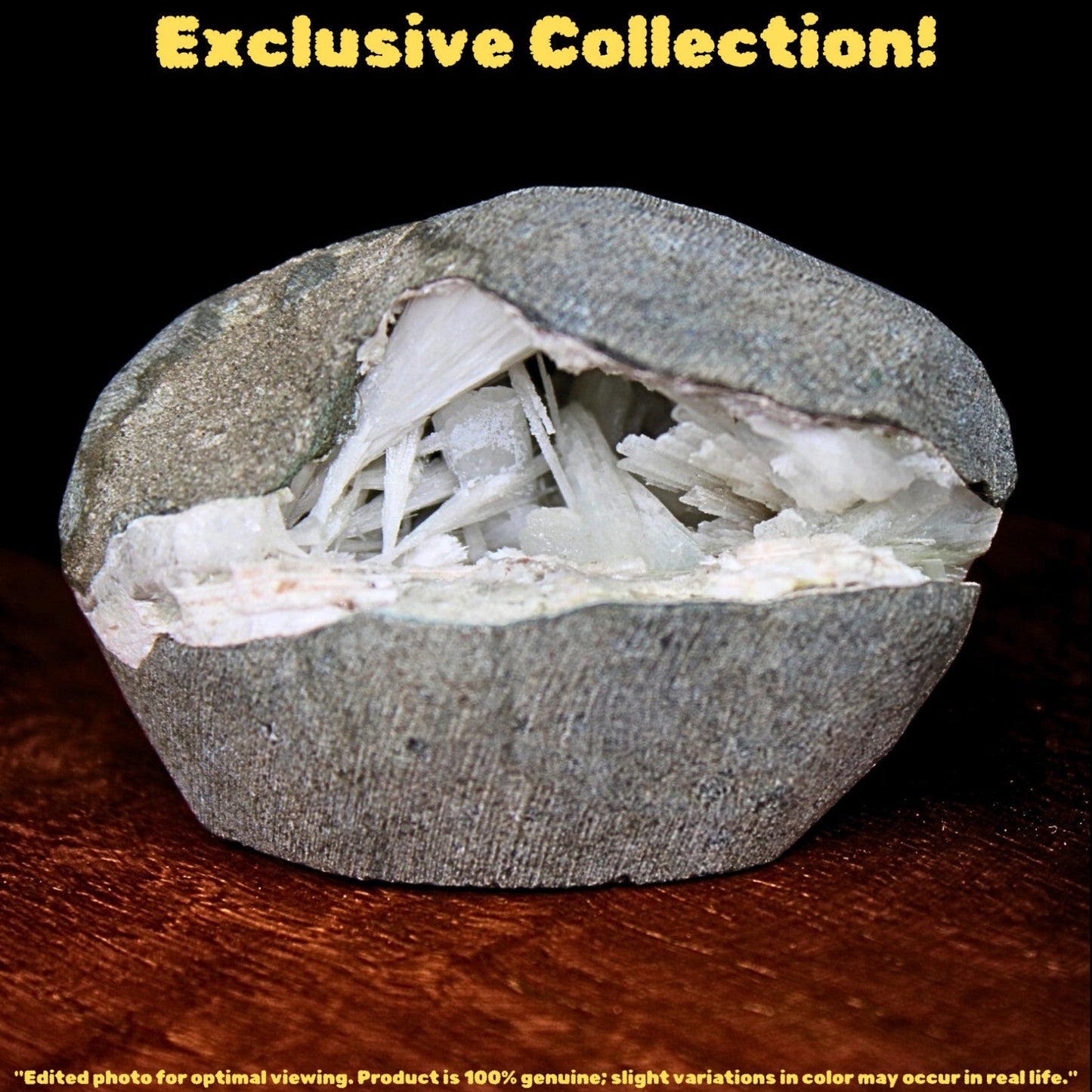 Scolecite Geode 110g 6x5.4cm Natural Crystal India Healing Mineral Gift