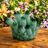 2025Rare Large Raw Green Ghost Crystal Cluster Natural Rough Geode Reiki Quartz