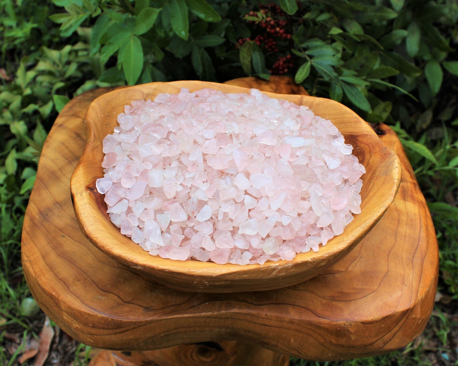 Rose Quartz Semi Tumbled Gemstone Mini Chips 6-8 mm, 'A' Grade Wholesale Lots