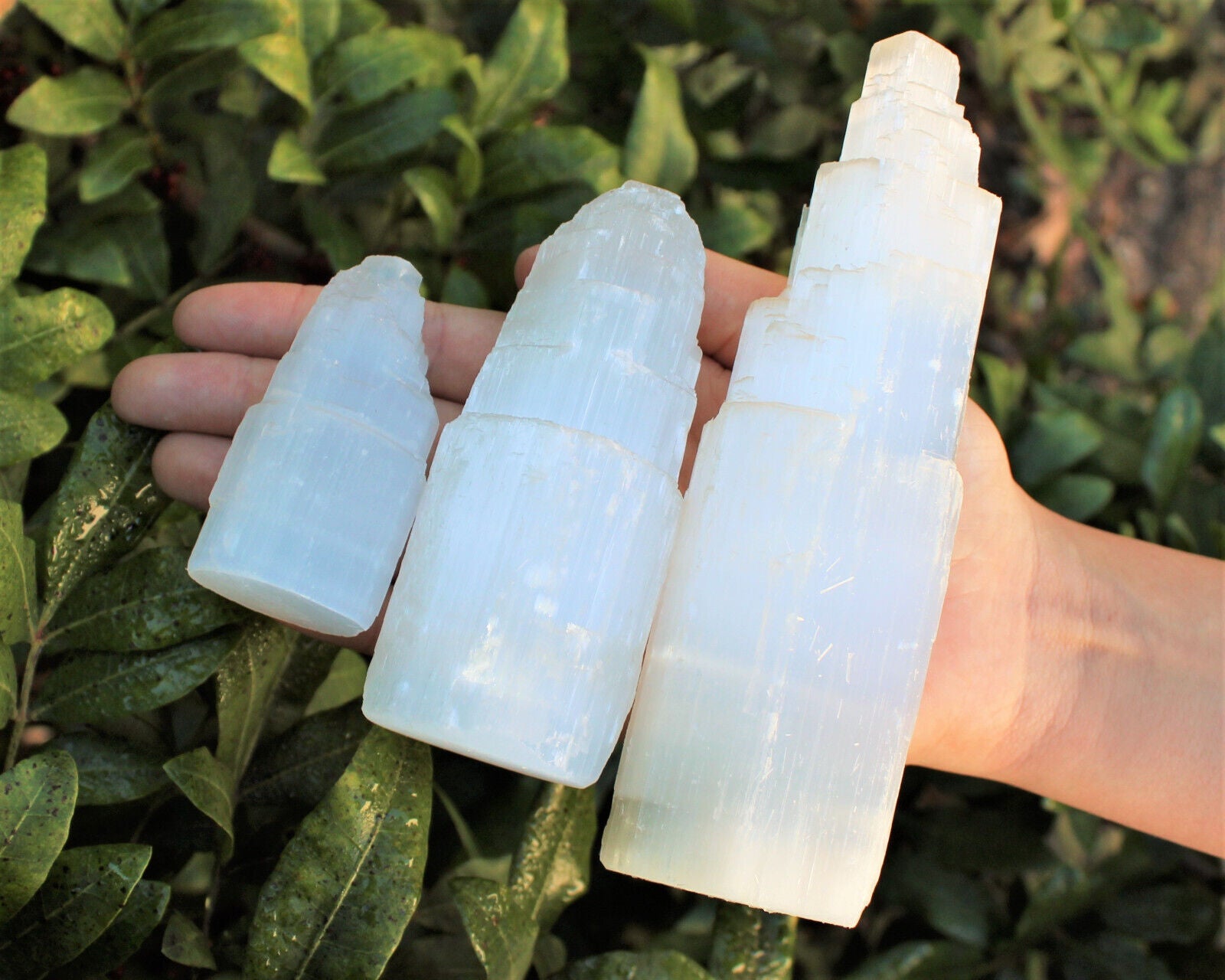 Selenite Crystal Towers 2.5, 4, 6 or 8" (Selenite Tower, Selenite Skyscraper)