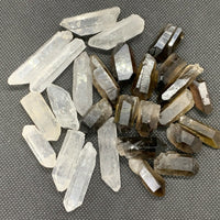 Clear Quartz and Smoky Quartz Point Collection,Grade A+1/2 Lb Box Natural Point