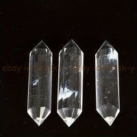 Real Natural Clear Quartz Rock Crystal Wand Double Point Healing Reiki 120-130mm