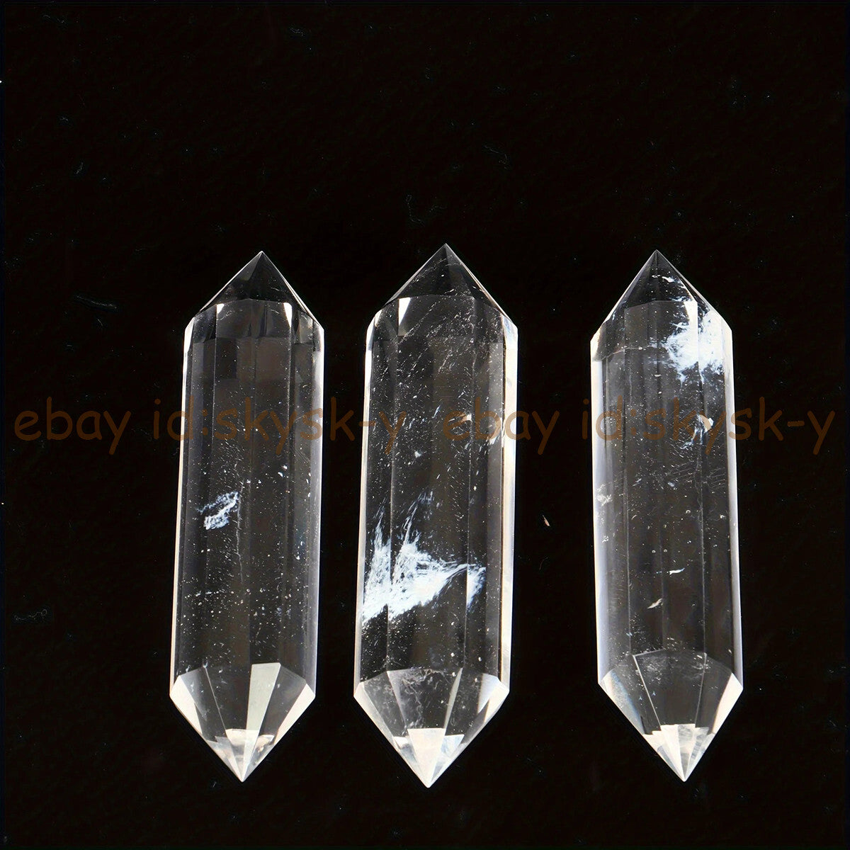 Real Natural Clear Quartz Rock Crystal Wand Double Point Healing Reiki 120-130mm