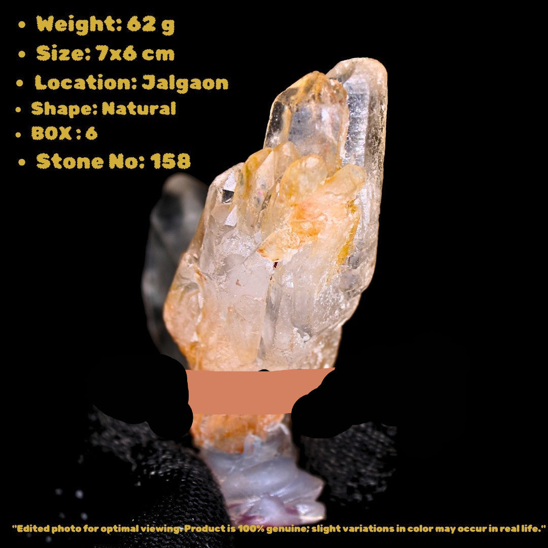 Natural Clear Quartz Cluster 62g 7x6cm – Healing, Reiki, Mineral Specimen