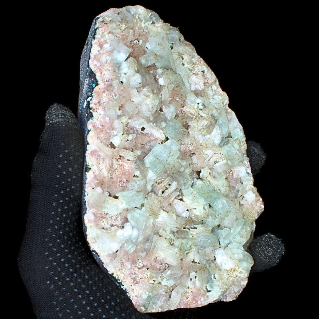 885g Green Apophyllite with Heulandite Rare Indian Zeolite Mineral Specimen